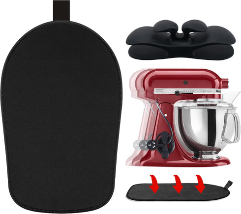 Mixer Slider Mat for Kitchenaid Stand Mixer, Bendable Cord Organizer for KitchenAid 4.5-5 Qt Appliances (Black)