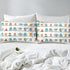 Set Set 4pcs 2 Set Manfei Watercolor Robots Sheet Full Cartoon Toy Theme Bed Sheet with Deep Pocket Fitted Sheet + Flat