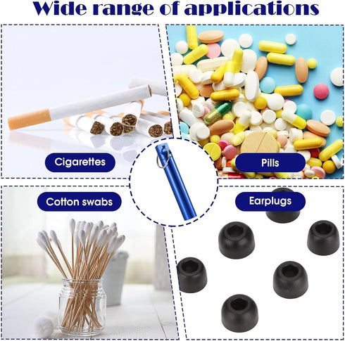 Portable Toothpick Holder 4PCs, Metal Dispenser, Pocket Waterproof Case with Keychain, Travel Purse Ear Wax Removal