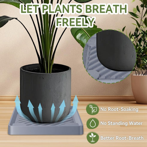 UoeRing 2 Pack-Square 12 Inch $9.9 Plant Caddy with Hidden Wheels Heavy Duty Rolling Plant Stands Indoor Outdoor Plant