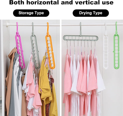 Closet Organizers and Storage, College Dorm Essentials, Multifunctional Magic Hangers with 9 Holes