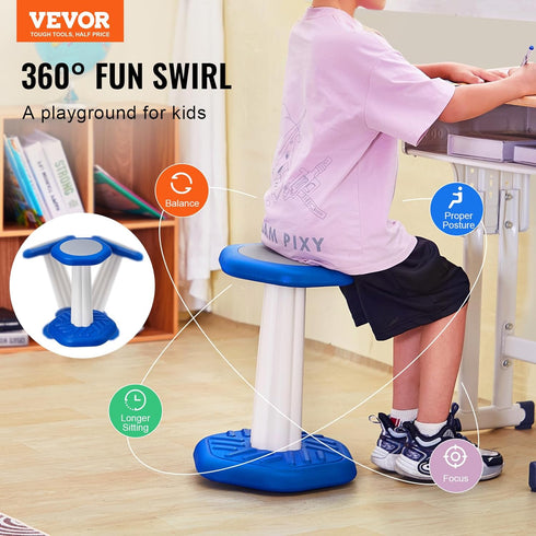 7-14, VEVOR Kids Wobble Chair, Active Chair with Sponge Cushion, Wobble Stool Improves Focus, Posture and Calm