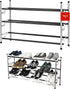 Adjustable Expandable Shoe Rack Storage Organizer, Large Free Standing Closet Shelf for Bedroom, 3 Tier