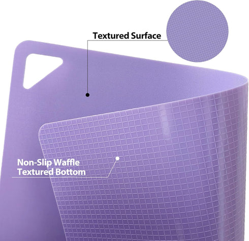 Plastic Cutting Boards for Kitchen, WK Flexible Cutting Board Set of 10, BPA Free, Dishwasher Safe