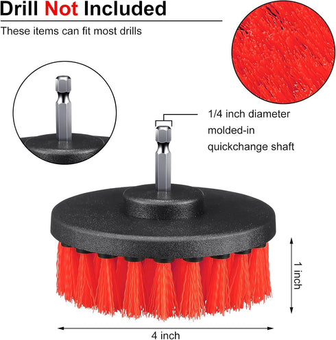 Remerry Drill Brush Attachment Cleaning Kit, Multi Purpose Drill Scrubber Brush Set