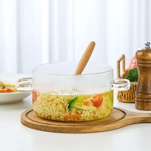 WHJY 56oz Small Glass Cooking Pot with Lid, Heat Resistant Borosilicate Glass Simmer Pot, Soup Pot