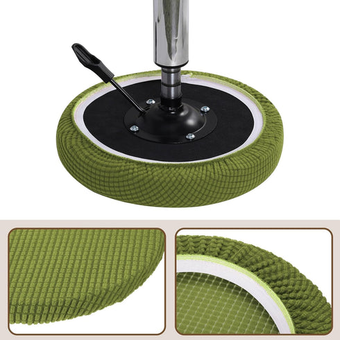 UXCell Round Bar Stool Covers with Elastic Bands - Green Seat Cushions for Chairs