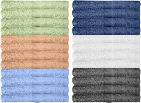 KAHAF COLLECTION 12 Pack 100% (12 Packs (12 12)) Washcloths | Multicolour Cotton Extra Absorbent Face Towels | Soft