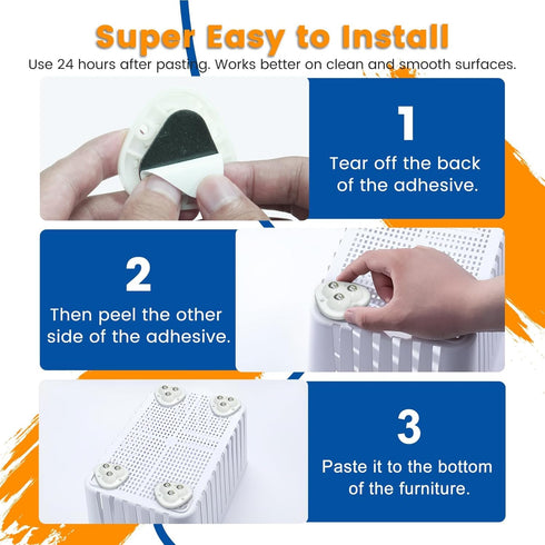 Self Adhesive Caster Wheels - 360° Swivel Appliance Rollers for Kitchen, 8 PCS Mini Ball Transfer Roller
