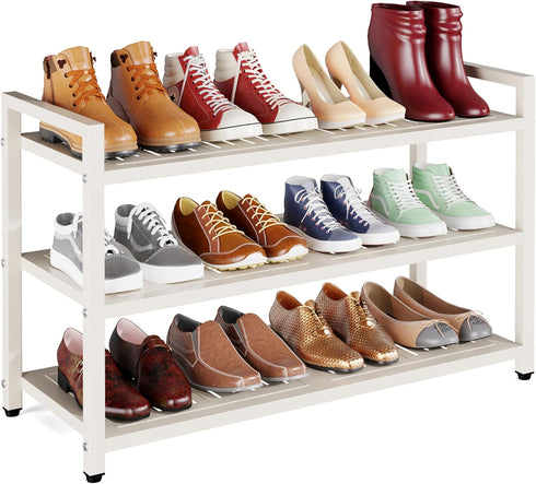 CCDVVD 3-Tier Heavy Duty Metal Shoe Rack, 200 LBS Load Capacity, Sturdy Free