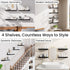 15.7in 22lbs Set 4) BAYKA Floating Shelves for Wall, Wall Mounted Rustic Wood Shelves for Bathroom, Bedroom, Living