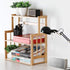 HYNAWIN Bamboo Spice Rack Storage Shelves, 3 Tier Standing Pantry Shelf for Kitchen Counter, Bathroom Countertop