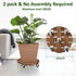 2pack 12Wood 2 360 Yangbaga Plant Caddy Duty Rolling Plant Stand with Lockable Caster Wheels,Indoor Outdoor on Roller