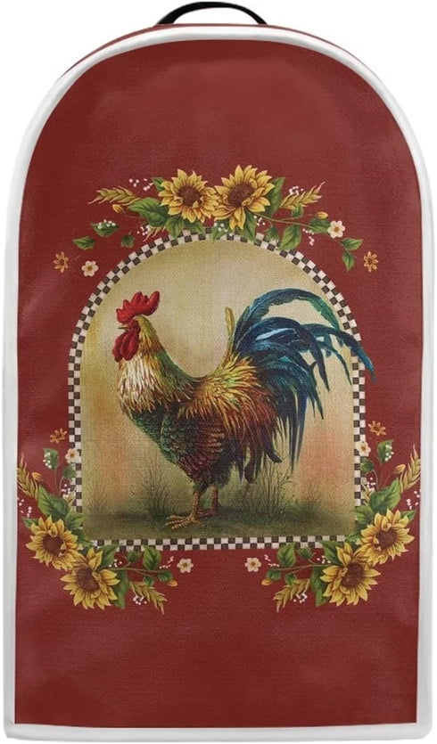 Sunflower Rooster Print Blender Dust Cover, Stand Mixer or Coffee Maker Appliance Cover, Anti Fingerprint Polyester Dust Proof Stain Resistant Blender Cover for Home Kitchen
