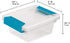 STERILITE Mini Clip Box, Clear Base & Lid, Aquarium Blue Latches