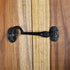 Renovators Supply Manufacturing Door Latch Lock, 4.5 in. Black Wrought Iron Swivel Hook and Eye Latch