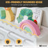 Hommli 4-Pack Set 1 8 Nursery Book Shelves, Scalloped Shelves, White with Hanging Rod and S-Hooks for Kids Rooms