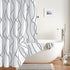 Biscaynebay Extra Long Textured Fabric Shower Curtain 72 W x 84 L, Silver Grey Striped Printed Linen, Machine Washable