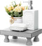Decorative Wood Riser for Display, Modern Farmhouse Pedestal Stand for Home & Kitchen Decor, Rustic Bathroom Counter