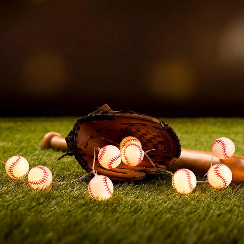 Bencailor Baseball LED String Lights Battery Operated Light up Mini Baseball Lights for Sport Party Bedroom Decorations