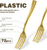 Mini Forks Cocktail Toothpicks Set for Wedding Party, Includes Tongs, Disposable Appetizer Forks, Gold, 184 Pcs