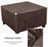 40x40x15inch 1 Leather Looking Ottoman Cover Brown Stretch Footstool Slipcover Piece Washable Removable