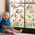 Spring Window Cling Sticker - 78PCS Tulip Butterfly Flower Hummingbirds Window Decal to Prevent Bird Strikes Home Party Decor Supplies Store Office Glass Window Display