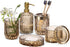 EMPO 6PCS Bathroom Clear Glass Accessories Set (Lotion Soap Dispenser, Soap Dish,