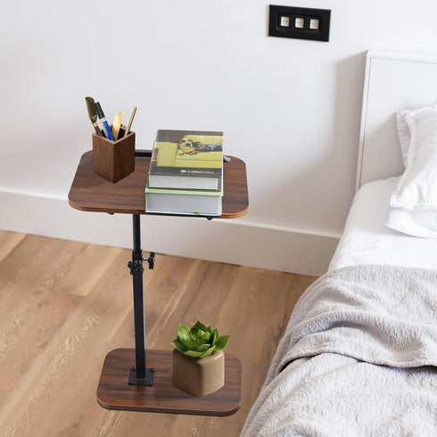 360 180 comfoyar Couch Side Table Adjustable Height, C Shaped End Table for Bed Chair and Small Space, Swivel Flip