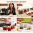 6-Pack 17oz Set ComSaf Short Glass Jars for Drawers, Small Airtight Food Canisters for Spices, Nuts & Kids Snacks, Pint