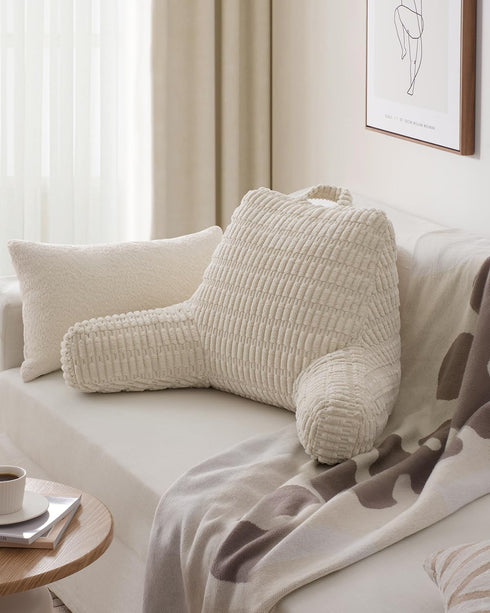 Blissful Diary Reading Pillow, Backrest Pillow with Shredded Memory Foam for Adult & Children, Designed for Bed