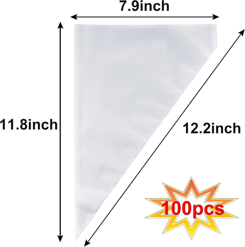 Piping Bags, Pastry Bags 12 Inch 100pcs, Disposable Icing Piping Bags for Cookie/Cake Decorating Supplies