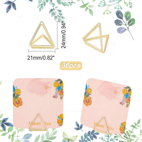 OLYCRAFT 36pcs Mini Place Card Holders, Cute Triangle Shape Table Number Holders for Weddings, Anniversary Party