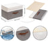 OUTBROS Foldable Storage Boxes with Lids, Large Linen Fabric Organizer for Clothes, Office Storage (13 x 9.1 x 7.9 inch)