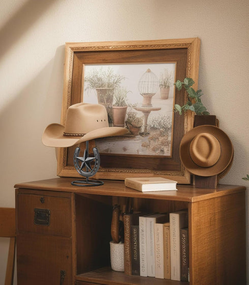 2 Packs, Hat Stand, Cowboy Hat Display, Western Table Decor, Metal Horseshoe Hat Stand, Cowboy Hat Holder, Cowboys