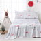 Yibeizi Kids Christmas Sheets Full Size, Light Grey Bear Snowmen Printed Sheet
