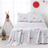 Yibeizi Kids Christmas Sheets Full Size, Light Grey Bear Snowmen Printed Sheet