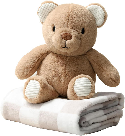 The Peanutshell Gift Set Benny Brown Teddy Bear Stuffed Animals and Baby