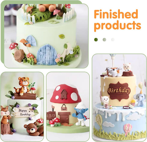 SK 3D Fairy House Christmas Silicone Fondant Mold for Cake Decorating and Pastry