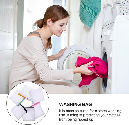 6pcs Mini Mesh Laundry Bags, Zipper Wash Bags for Clothes, Foldable Washing Machine Bags, Soap Pouch Saver