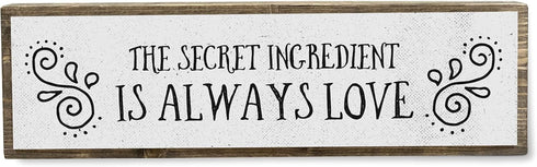 Love Wood Signs (Medium - Wood And Metal, The Secret Ingredient Is Always Love)