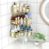 Menbyci 3 Pack 18 Corner Shower Caddy, Adhesive Bathroom Shelves with Hooks, Drill-Free & Quick-Dry Shower Organizer