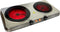 MegaChef Portable Electric Stove, Indoor and Outdoor Dual Vitro-Ceramic Infrared Cooktop
