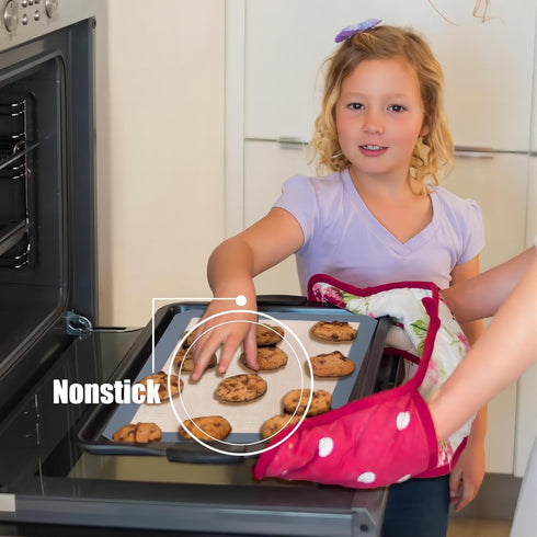 3-Pack Non-Stick Reusable Silicone Baking Mat, Perfect for Oven, Great for Baking Cookies, Pizza, Food-Grade Silicone