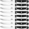 G.a HOMEFAVOR Steak Knife Set - 8 Pieces Full Tang Sharp Serrated Knives Cutlery Set, Stainless Steel, Black
