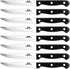 G.a HOMEFAVOR Steak Knife Set - 8 Pieces Full Tang Sharp Serrated Knives Cutlery Set, Stainless Steel, Black