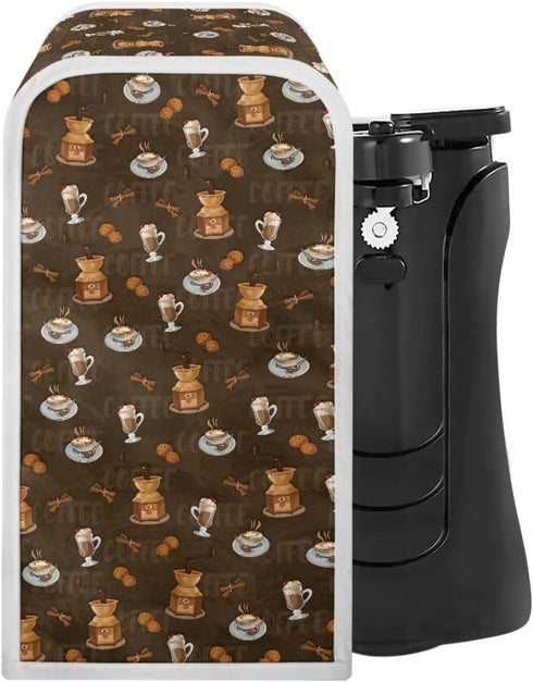 Can Opener Cover for Kitchen - Coffee Print Dust and Stain Protection for Most Electric Automatic Can Openers