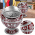 Vintage Windproof Ashtray with Lid, Metal Ball Cigarette Tabletop Ashtray in Wine Red Globe Fly Dragon Shape