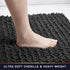 Walensee Non Slip Bathroom Rug Mat (24x17 Inch Dark Grey) Water Absorbent Super Soft Shaggy Chenille Machine Washable