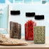 RoyalHouse 6 Pack Plastic Spice Jars, 14 Oz, Clear BPA Free Containers with Black Cap, Made in USA